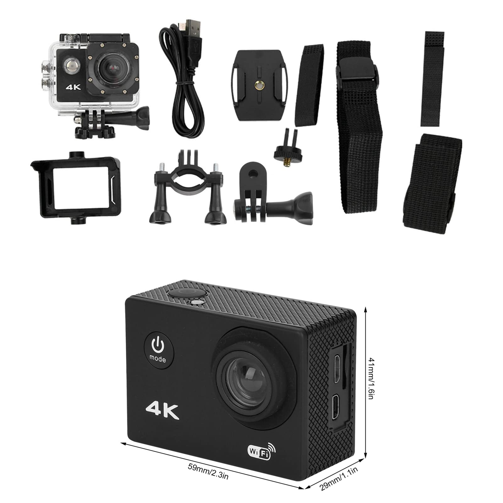 Amazon | スポーツアクションカメラ 4K HDカメラレコーダー 水中30M